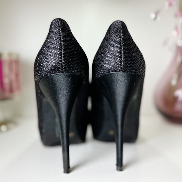 Chinese Laundry Black Sparkly Platform Heels Size 6.5 - Picture 4 of 11